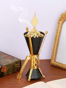1 Peça/1 Conjunto Queimador de Incenso/Suporte de Incenso de Metal Leve e Luxuoso, Queimador de Incenso de Estilo Árabe do Oriente Médio, Pode Ser Usado Como Difusor de Aromaterapia, Queimador de Aromaterapia, Usado na Decoração Doméstica, Quarto, Sala de Estar (Como Peça Central), Escritório, Lugar de Ioga e Festa, Criando uma Atmosfera Elegante. Também Pode Ser Usado para Decoração da Casa. Este Queimador de Aromaterapia é o Presente Ideal para Feriados