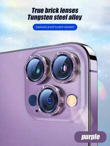 3片装，兼容 17/16/15/14/13/12/11Plus的相机镜头保护膜，防刮闪亮金属环，女士镜头保护盖，可爱镜头保护配件，粉色