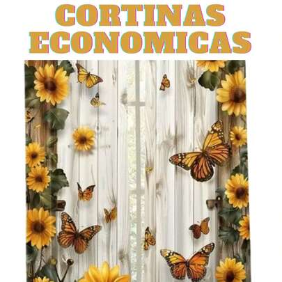 Juego de Cortinas Decorativas 2 Piezas – 220x280 cm – 100% Poliéster con Estampados Elegantes