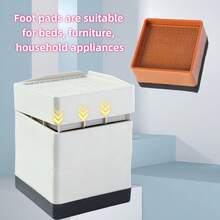 4pcs Detachable & Adjustable Bed Risers, Heavy Duty Furniture Leg Extenders, 4.33"/2.95"/1.57" Square Furniture Lifts, Reusable Plastic Sofa, Table, Chair, Desk And Bed Raisers, Heavy Duty Furniture Risers, Christmas Decor, Room Decor, Christmas, Home Christmas Decor, New Year - Multicolor - View 7