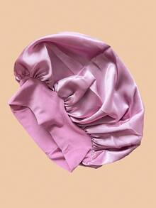 1 件装缎面宽条纹弹性头带护发帽女士