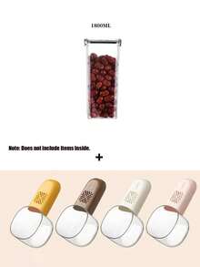 1 lọ đựng kín 460ML-1800ML, hộp đựng thực phẩm gia đình, hộp đựng hạt, ngũ cốc và đồ ăn nhẹ cho nhà bếp, tủ lạnh - Trong sáng - Xem 22