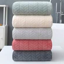 3pcs Towel Set, Wheat Ear Pattern, Super Soft Microfiber Material, Absorbent And Comfortable, Suitable For Bathroom, Shower, Hotel, Sauna, Multiple Colors Available - Multiple Colors Available (30*30cm+35*75cm+70*140cm) - View 10