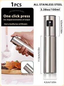 1Pc Press Type Spray Glass Oil Bottle, Kitchen Household Barbecue Oil Spray Bottle Atomizing Oil Spray Kettle