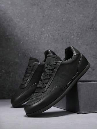 2025 Flat-Soled Breathable Casual Sneakers, Niche Korean Style Lightweight Comfortable Versatile Thick-Soled Sports Shoes For Men, All-Season Anti-Slip Wear-Resistant Odor-Resistant Fashion Casual Shoes, Lace-Up Running Shoes For Teenagers And Young Adults, Stylish High-End Personalized Fashionable Plus Size Men Shoes