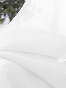 1 件透明薄纱窗帘布，顶部孔眼设计 - 轻盈透气，滤光，适用于卧室、客厅、阳台装饰