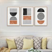 FajerminArt Framed Canvas Wall Art Poster Set, Medieval Bohemian Style Picture, Modern Geometric Wall Decor, Minimalist Black Brown Bohemian Abstract Painting, Suitable For Living Room, Bedroom, Office, Natural Style - Multicolor - View 5