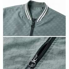 Men's Colorful Jacket With Striped Trim, Suitable For Men's Slim Jackets In Spring And Autumn, Ideal As A Gift For Family, Friends, And Husbands. - 黑色 - 查看 6