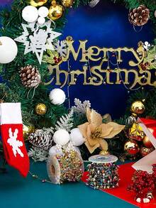 1pc 1/5M Miniature Plastic Light Bulb String Lights For Christmas Tree & Model Scenes - Mixed Color Glittery DIY Craft Decor, Decorative Plastic Fake String Lights Ribbon, Christmas Party String Beading Accessories, Miniature Scene Decorations, Christmas Decor