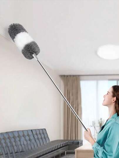 Ultra İnce Elyaf Toz Alma Fırçası, Uzatılabilir Tüy Toz Alma Fırçası (Paslanmaz Çelik Malzeme), 31 ila 102 İnç Uzunluk, Yeniden Kullanılabilir, Bükülebilir, Yıkanabilir, Tavan Vantilatörleri, Yüksek Tavanlar, Perdeler, Mobilyalar, Arabalar ve Daha Fazlasını Temizlemek İçin Uygundur.