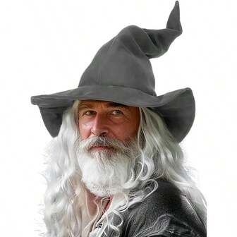 1 pieza Sombrero de mago, Sombrero de estilo hechicero negro, Sombrero de bruja para fiesta de disfraces de adultos, Accesorio para juego de roles