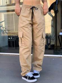 Women's Cargo Pants, Street Style, Versatile And Comfortable - 米色 - 查看 1