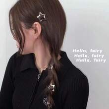 Star Hair Clips, Silver Metal BB Clips, Cool And Sweet Accessories For Girls - 銀色 - 查看 5