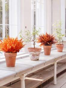 9 paquetes de plantas artificiales de hierba resistentes a los rayos UV, plantas falsas de arbustos de plástico para interiores y exteriores