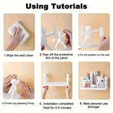 1/2 piezas Estante de almacenamiento (con pegatinas), Estante de almacenamiento con forma de persona pequeña, Estante organizador con forma de persona pequeña sin taladro para montaje en pared, Estante de almacenamiento de capa única/doble, Estante de almacenamiento creativo con forma de persona pequeña para montaje en pared, Estante de almacenamiento de pared para cosméticos en el dormitorio, Estante de especias en la cocina, Estante de artículos de tocador en el baño, Estante de almacenamiento de plástico (estilo aleatorio) para organizador de almacenamiento de mujer, artículos esenciales de viaje, decoración de otoño, Halloween