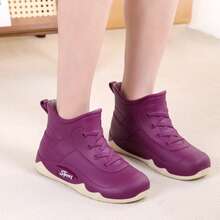 1 Pair Outdoor PVC Splice Beach Rainboots, Suitable For Outdoor Sports, Beach, All Season/Spring & Summer