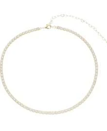 CHOKER RIVIERA ZIRCÔNIAS PEQUENA CRISTAL FOLHEADA A OURO 18K CHIARA