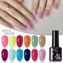 TARTU TARTU Conjunto de 12 Peças de Esmalte de Gel 8ml em Tons de Rosa Nude, Rosa, Roxo, Vermelho, Cinza, Borgonha e Marrom MAR, 12 Cores de Esmalte de Gel Semi-Permanente, Remoção por Imersão para UV/LED, Para Salão e Arte de Unhas DIY em Casa, Presente para Meninas