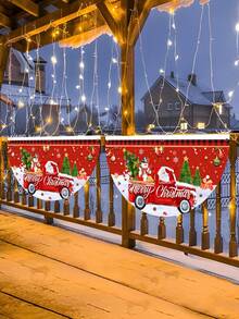 1pc Christmas Bunting Fan Flag, Watercolor Snowman Xmas Tree Design Bunting Flag,Polyester Fabric Fan-Shaped Flag, Christmas Snowman Santa Half Fan Banner Xmas Party Decoration, Christmas Decorations For Home 2025, Christmas Outside Garden Patio Decor - Multicolor - View 9