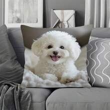 1 件现代马耳他犬印花枕套，45.72x45.72 厘米，双面，可机洗，拉链式涤纶抱枕套，适用于沙发和长沙发，农舍装饰，沙发枕套 - 彩色 - 查看 19