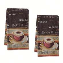 منشفة مطبخ القهوة، قطعة قماش الأطباق، منشفة اليد، منشفة ديكور العطلات، قماش ناعم وماص للتجفيف، ديكور المطبخ، ديكور طاولة الطعام، لوازم المطبخ، ديكور المنزل