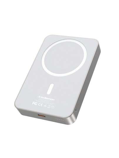 Redlemon Power Bank Inalámbrico Magnético 10,000 mAh Carga Rápida 15W, Batería Portátil Externa Compatible con MagSafe, Pila Recargable para Celular, Carga Hasta 3 tu dispositivo.