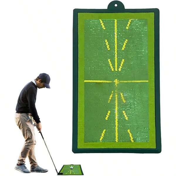 Golf Swing Mat, 12 * 17 INCH Golf Training Mat For Swing Path Golf Swing Tracker Mat Heavy Duty Divot Board Golf Indoor Practice Green