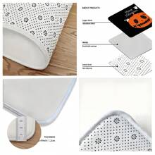 1 Stück Fußmatte mit Kürbis- und Geistermuster, schnelltrocknend, kann von Hand gewaschen, maschinell gewaschen oder chemisch gereinigt werden, saugfähiger Teppich geeignet für Heim, Schlafzimmer, Badezimmer, Küche und Esszimmer Dekoration, gut für Party, Weihnachten, Halloween, Feiertage, Innen- und Außenbereich, Hof Dekoration