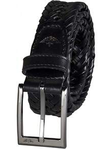 Cinturón de metal trenzado con cordones para hombre de 1 1/4 pulgadas - negro, (Negro esmaltado) - Ver 13