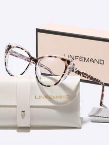 LINFEMAND Multi-Color Block Patchwork Cat Eye Decor Fashion Non-Prescription Glasses, Women Party/Dance Outfit, Photo Accessory, Holiday Gift - Multicolor - View 13