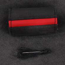 通用绒面革汽车方向盘套，手工制作，软皮编织汽车方向盘套，防滑透气