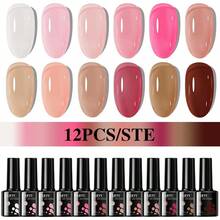 TARTU TARTU Conjunto de 12 Peças de Esmalte de Gel 8ml em Tons de Rosa Nude, Rosa, Roxo, Vermelho, Cinza, Borgonha e Marrom MAR, 12 Cores de Esmalte de Gel Semi-Permanente, Remoção por Imersão para UV/LED, Para Salão e Arte de Unhas DIY em Casa, Presente para Meninas