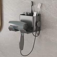 1 件多功能吹风机支架，卧室/浴室壁挂式收纳架，无需钻孔 - 彩色 - 查看 6