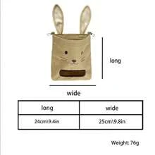 Nou sac de fân agățat pentru iepuri, sac de hrănire pentru animale de companie în formă de iepure pentru porci de Guineea, hamsteri, provizii pentru animale mici - Multicolor - Vizualizare 5