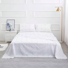 Best Season 4 Piece Bed Sheet Set - Full Size - Soft Microfiber Bedding Sheet Set, Deep Pocket, Stain, Fade & Wrinkle Resistant (Plaid Black & White), Luxury Comfortable - 幾何白 - 查看 6