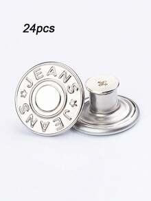 6/12/24颗可调节牛仔裤纽扣，宽松牛仔裤纽扣别针，牛仔裤纽扣，扁平免缝可拆卸牛仔裤缝纫纽扣，腰部可调节金属纽扣，腰部纽扣，可重复使用的可调节金属裤子收紧纽扣，牛仔裤纽扣别针，可调节纽扣配件，免缝腰部收紧金属铆钉扁平，适合DIY服装修补，是旧牛仔裤改造和尺寸调整的理想选择。 - 銀色 - 查看 11