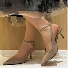 Casual Fashionable Versatile Solid Color Pointed Toe Women Pumps - Khaki - View 2