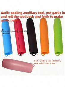 1 pieza Pelador de ajo de silicona - Herramienta de cocina rápida y fácil - Mango ergonómico, duradero, apto para lavavajillas, accesorio multiusos para preparación de alimentos, práctico pelador de cilindro de ajo - Multicolor - Ver 10