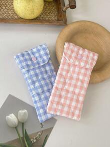 1 件可爱图案印花绗缝眼镜袋女孩眼镜收纳盒多功能收纳袋眼镜收纳盒珠宝收纳盒太阳镜配件采用韩国风格手拿包带扣闭合设计完美保护太阳镜并使其成为一份很棒的礼物生日礼物送给好朋友的礼物婚礼伴娘礼物通勤必需品旅行必需品宿舍必需品旅行配件旅行包度假假期返校学校用品眼镜盒太阳镜女士