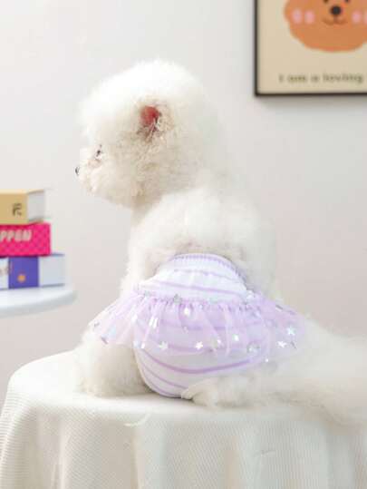 1 bộ quần áo cho thú cưng, trang phục cho chó/mèo, bộ đồ thường ngày sành điệu dễ thương cho chó nhỏ, quần lưới thoải mái ôm sát cơ thể.