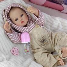 1pc Soft Cloth Body Half Glue Simulation Dolls 46cm Pink Dress Cute Reborn Doll Playing House Accompanying Toys Birthday Gifts