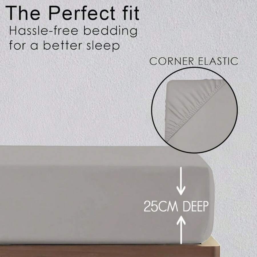 UK  Trending: Ultra-Soft 25cm Deep Microfiber Fitted Sheet - 16 Colors, 4 Sizes, Wrinkle-Resistant - Emerald - View 1