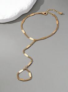 1pc Simple Personalized Beaded Chain Linked Finger Hand Chain