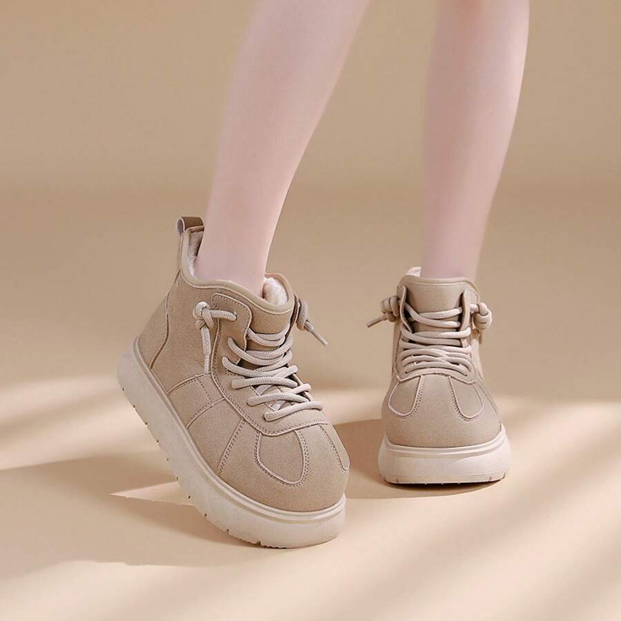 Women Snow Sneakers - Apricot - View 1