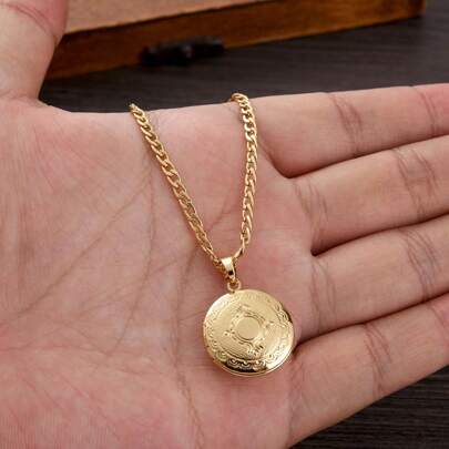 1pc Women's Vintage Pendant Necklace, Golden Color Fashion Jewelry, Heart/Shell Shaped Design, African Bride Wedding Party Jewelry, Birthday Holiday Gift