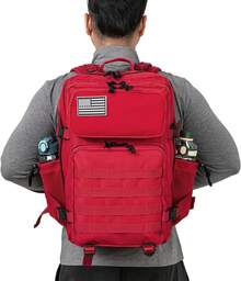 25L/35L/45L Military Tactical Backpack For Men Molle Daypack 3 Day Bug Out Bag Hiking Rucksack With Bottle Holder,10381700 - Red - View 6