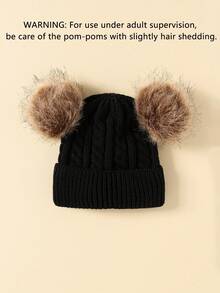 1 件婴儿透气冬季帽子柔软针织帽适合居家和旅行 - 彩色 - 查看 4