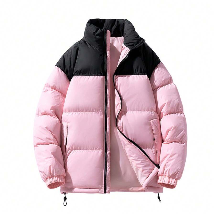 Fashionable Men Winter Coats Loose Fit Bread Cotton Jacket New Winter Stand Collar Cotton Coat