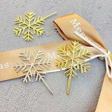 5PCS,Christmas Snowflake Cake Insert Label Plastic Snowflake Christmas Cake Decoration Accessories Paper Cup Dessert Decoration, Cake Decoration Items