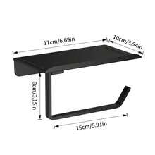 Plastic Toilet Paper Holder, Bathroom Wall-Mounted Plastic Rack, No-Drill Self-Adhesive Tissue Paper Holder, Toilet Paper Roll Holder, Multi-Function Storage Rack, Phone Holder, Bathroom Organizer, Easy-Install Wall-Mounted Toilet Paper Rack, Tissue Box Bathroom - Multicolor - View 7